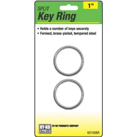 Hy-Ko KC105BR - 1 in. Brass Plated Split Key Ring, PK5 811083